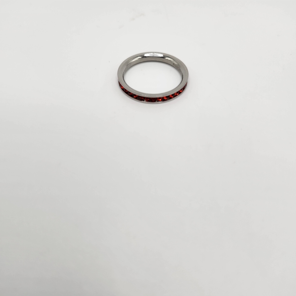 Beautiful Red Rhinestones Stackable Ring Set In S… - image 2